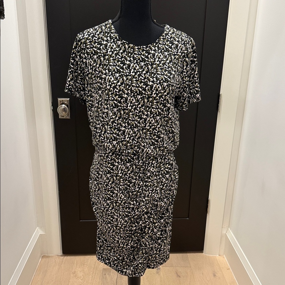 Michael Kors Black and Green Camouflage Dress